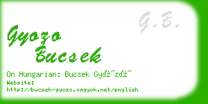 gyozo bucsek business card
